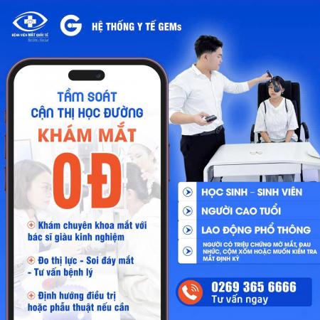 TẦM SOÁT CẬN THỊ HỌC ĐƯỜNG – KHÁM MẮT 0 ĐỒNG TẠI BỆNH VIỆN MẮT QUỐC TẾ SÀI GÒN – GIA LAI