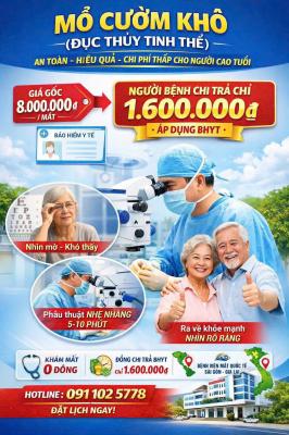 MỔ ĐỤC THỦY TINH THỂ – ĐƯỢC BHYT HỖ TRỢ TẠI GIA LAI